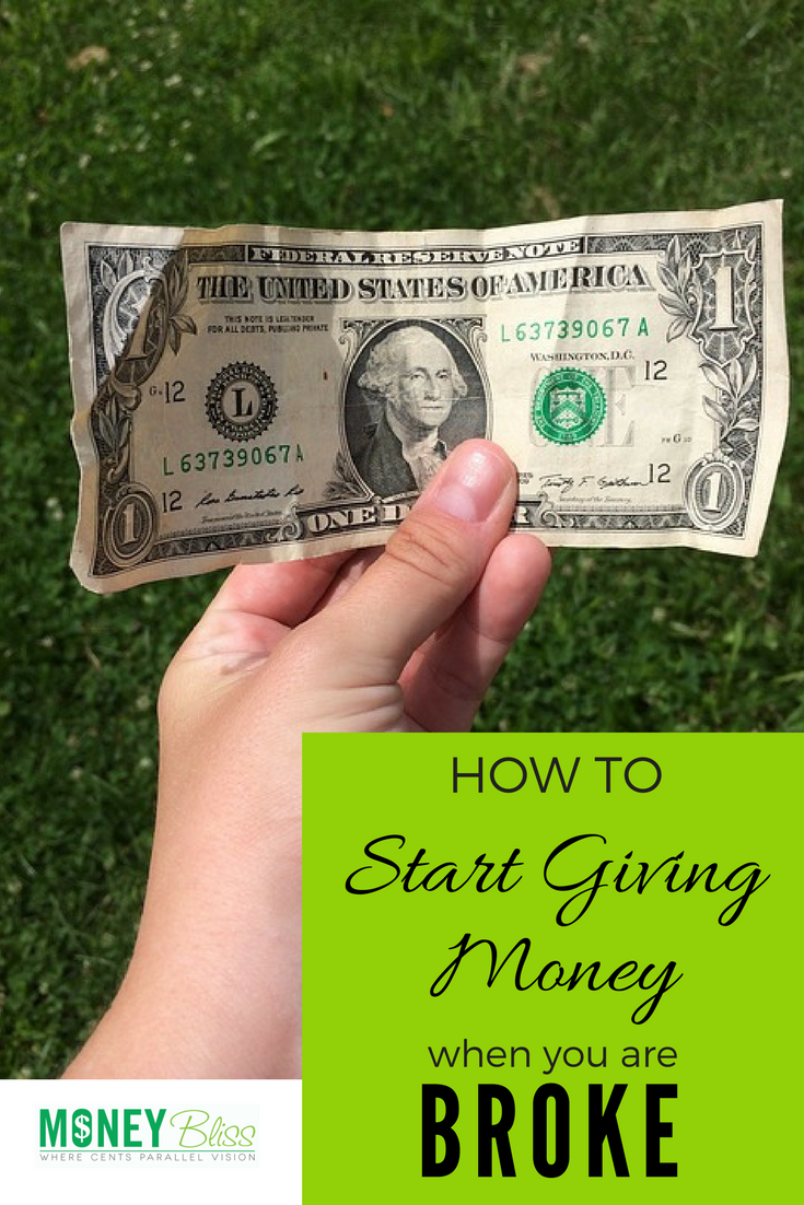 Regardless of your financial situation. Plenty of money in the bank or living paycheck to paycheck, you can always start giving money. Learn How to Start Giving Money when you are broke. Why give money to charity? How to start giving money when you never have. Give back. Financial Freedom.