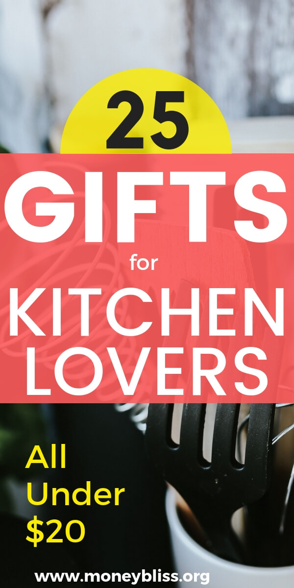 Calling all those who love to cook or don't! These are the best gifts under $20 for any mom, dad, or co-worker. Perfect kitchen gadgets to make eating healthier easy. #gifts #cook #food #moneybliss