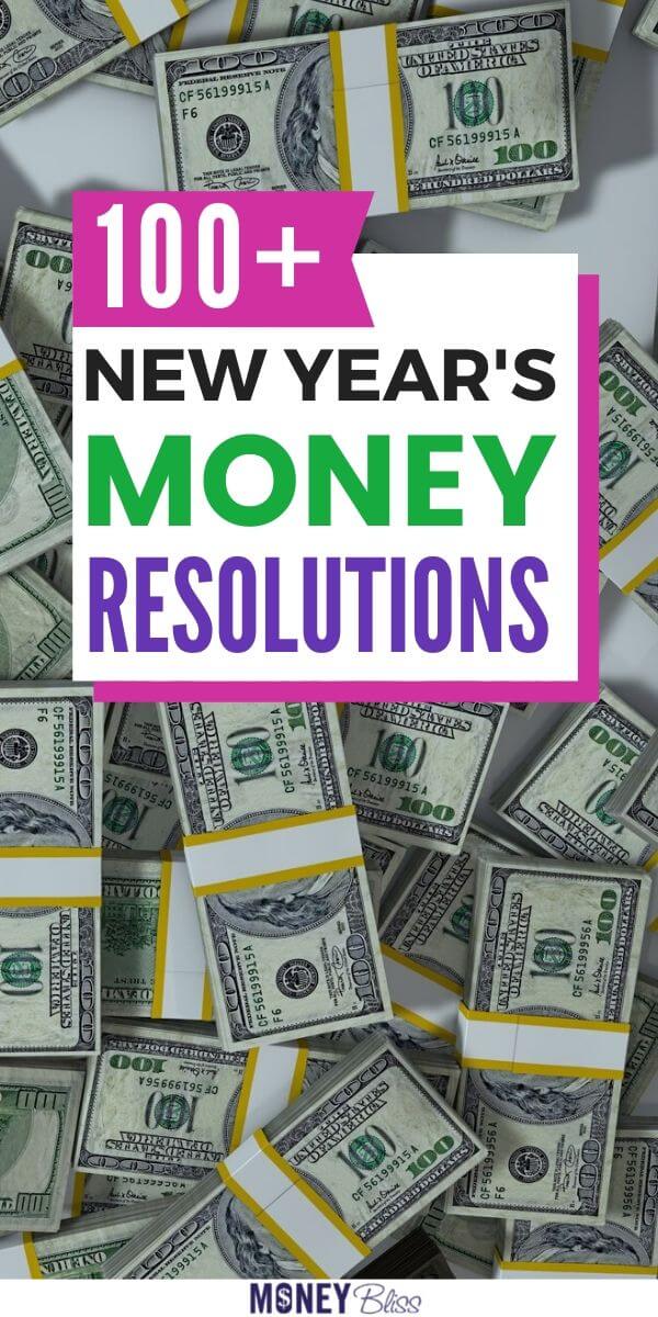 Find New Year's Resolutions about money. Huge list of New Year's Money Resolutions to start your journey to financial freedom. Money. Get out of debt. Save money. Budget. Improve your money management. Make money. Earn passive income. New Year's Resolutions list. printable. Goal setting. Find motivation. Inspiration. Ultimate list of New Year's Resolutions.