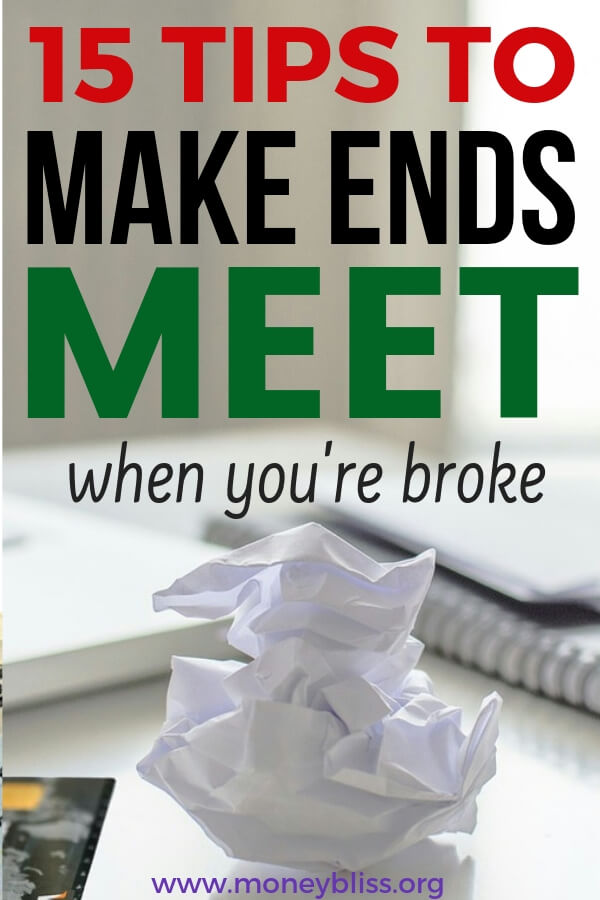 Tips and resources on how to make ends meet when you're broke. When money is tight, these ideas will help you from living paycheck to paycheck. Just what all families need when money is tight - not to worry about money and finances! #money #paycheck #finances #moneybliss