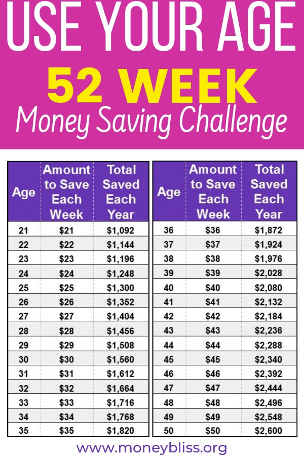 Handpick The 52 Week Money Saving Challenge For You Money Bliss 4507