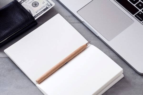 picture of notebook to write down jobs that pay $16 an hour