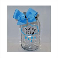 Rainy Day Mason Jar Bank - Coin Slot Lid