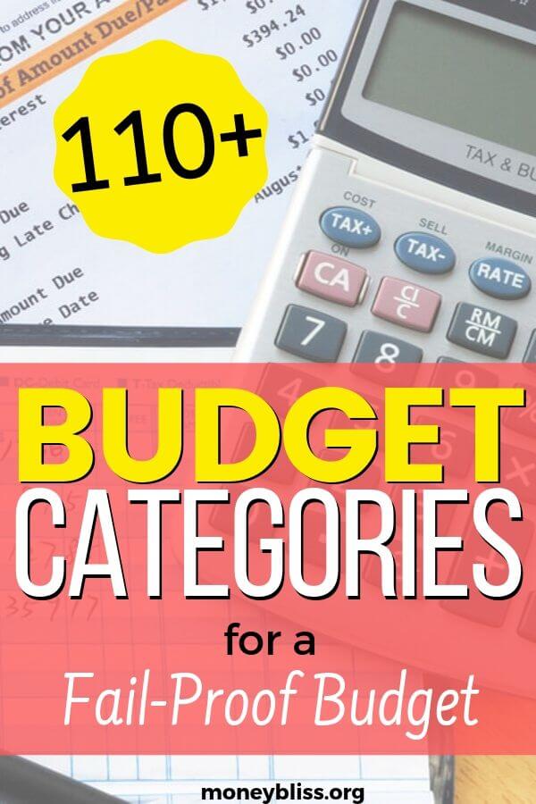 Use these personal budget categories for a fail proof budget. Get plenty of budgeting line items to make your budget simple. Grab your free printable. Never run out of money again with unexpected expenses.