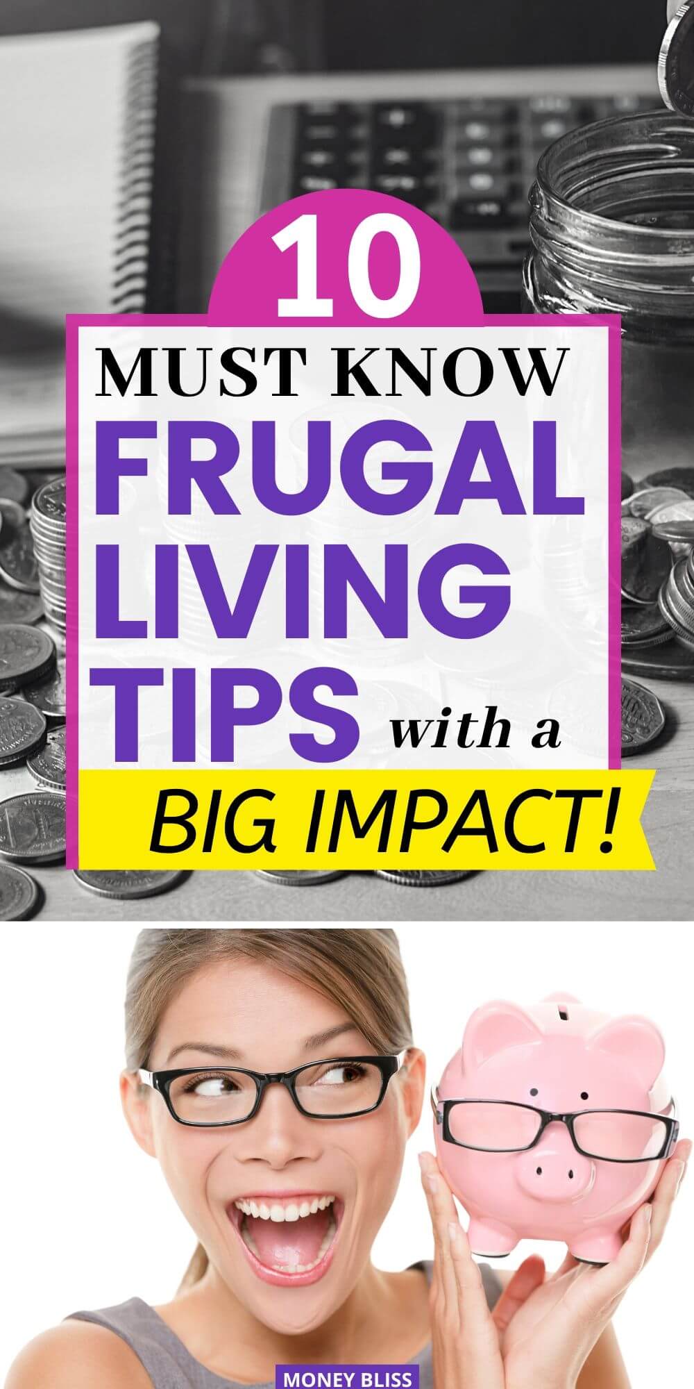 Build your savings this year! Use these frugal livings tips to live below your means without feeling broke or poor. These money saving life hacks will improve your budget plus you will reach your money goals. Money management and financial planning will be easy and you can life the life of your dreams. Start to save money each month. | Money Bliss 