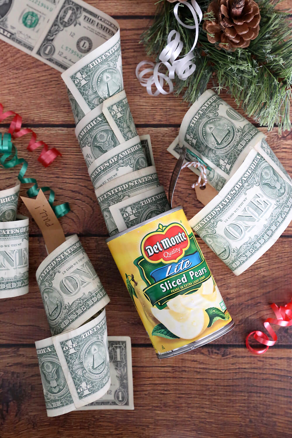 Funny Christmas Money Gift: Cash in a Can