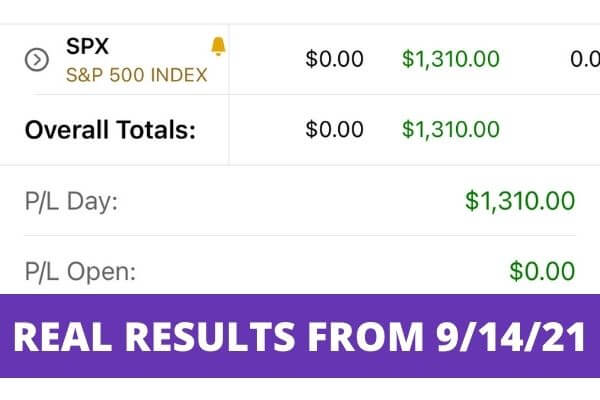 Picture of my real trading results of $1310 profit.