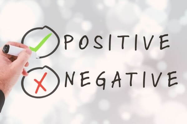 Picture of a sign that says positive and negative