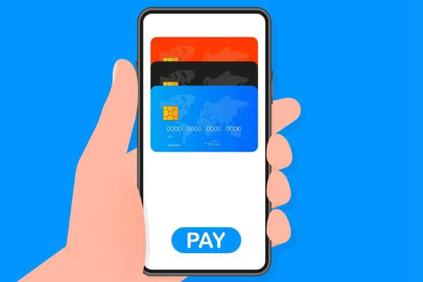 Graphic of iPhone with showing how does apple pay work
