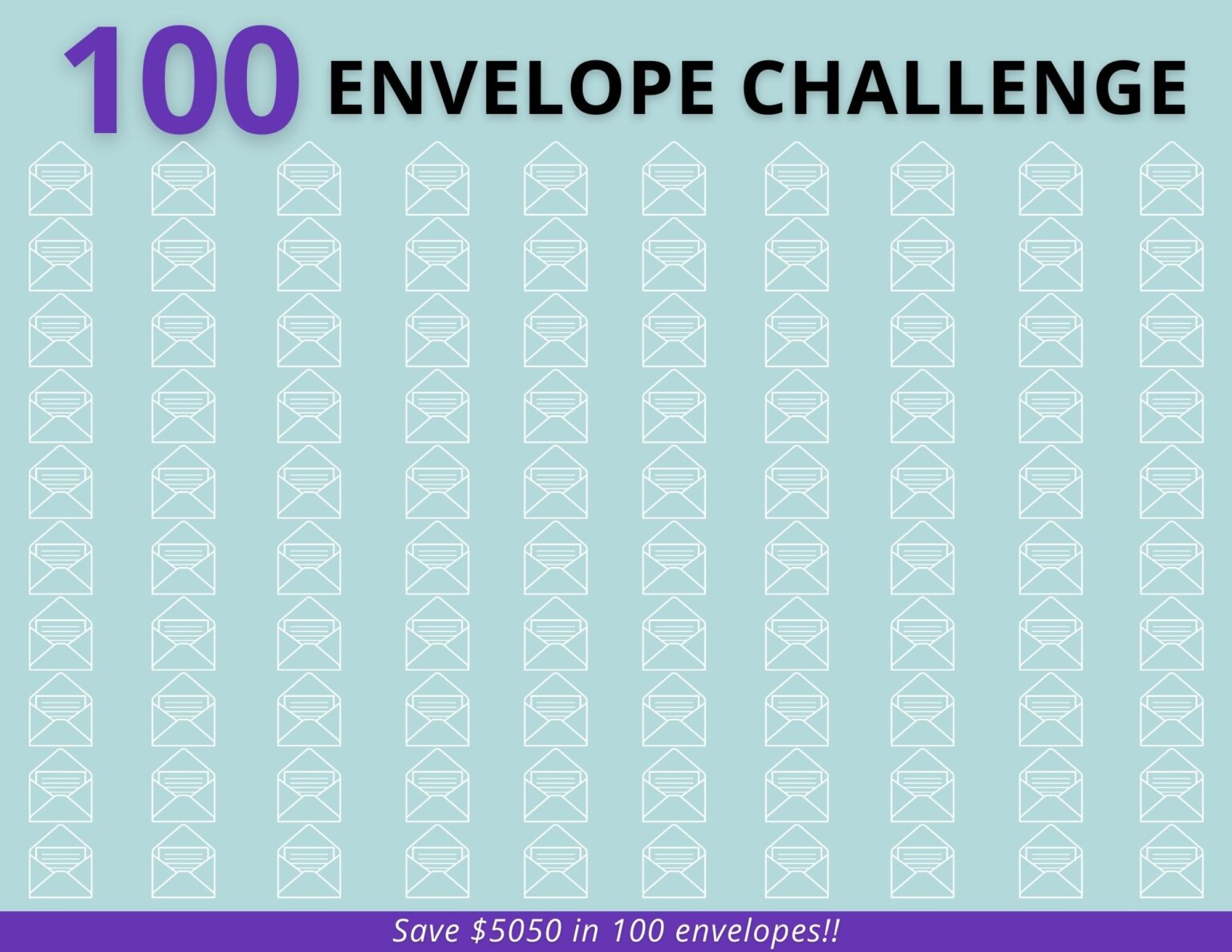 Free Printable 100 Envelope Challenge - 100 Day Envelope Challenge Free Printable PDF 3 1536x1187 