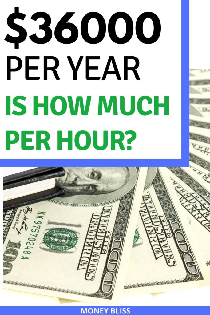 $36000 a year is how much an hour? Learn how much your 36k salary is hourly. Plus find a 36000 salary budget to live the lifestyle you want.