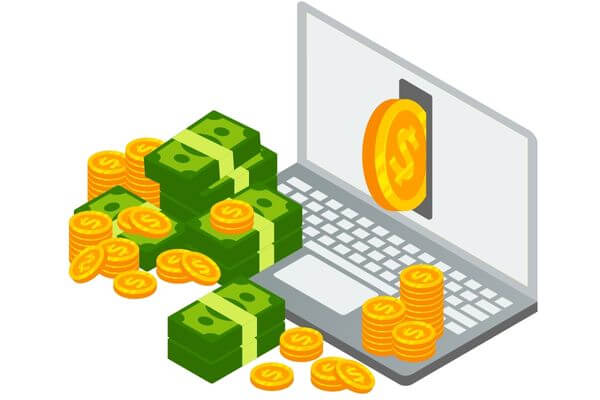 Picture of a graphic with a laptop and money for the best advice to save money by 25.