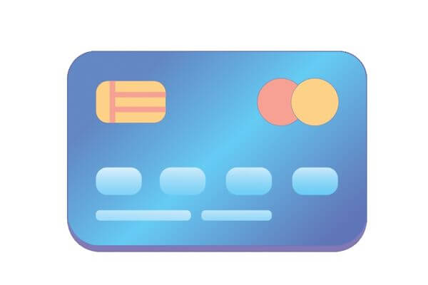 Graphic of a credit card example number.