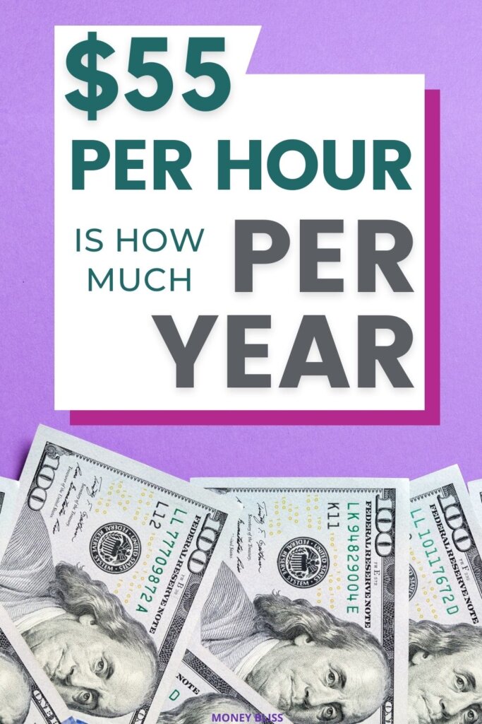 How much is 55 dollars an hour annually? Learn what 55 an hour is how much a year, month, and day. Plus tips on how to live on $55 an hour! This wage will improve your finances.