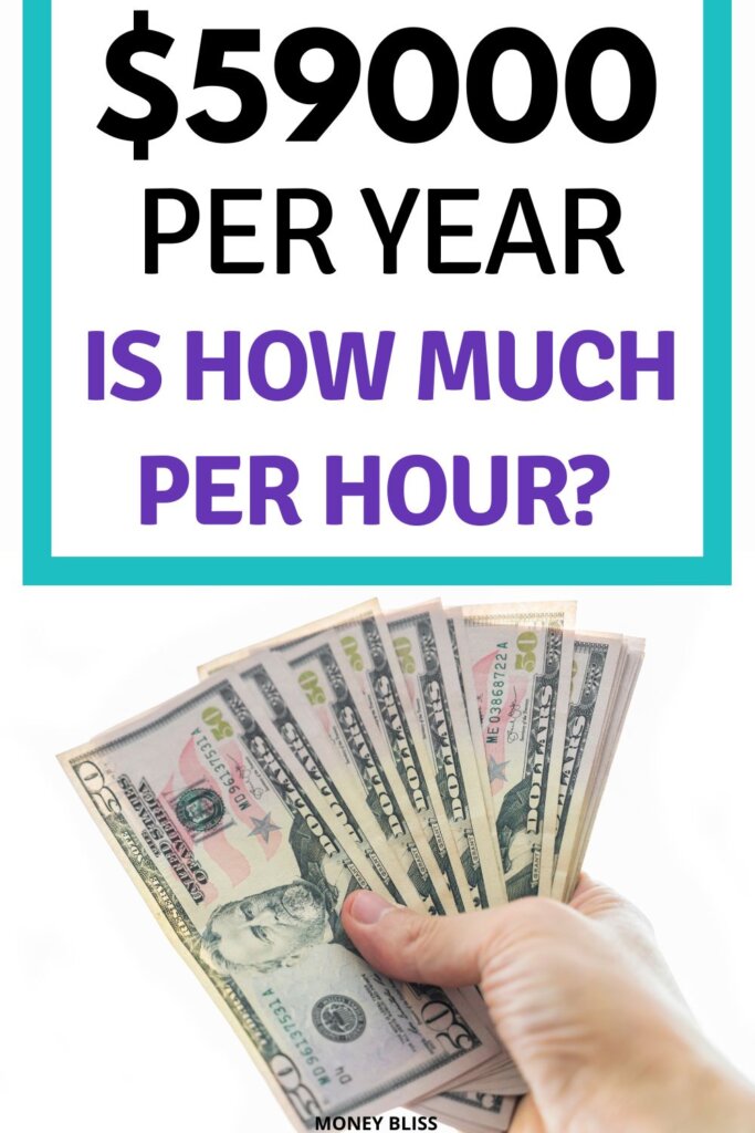 $59000 a year is how much an hour? Learn how much your 59k salary is hourly. Plus find a 59000 salary budget to live the lifestyle you want.