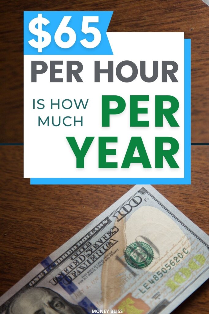 How much is 65 dollars an hour annually? Learn what 65 an hour is how much a year, month, and day. Plus tips on how to live on $65 an hour! This wage will improve your finances.