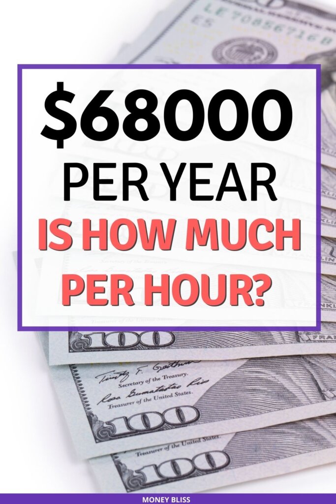 $68000 a year is how much an hour? Learn how much your 68k salary is hourly. Plus find a 68000 salary budget to live the lifestyle you want.