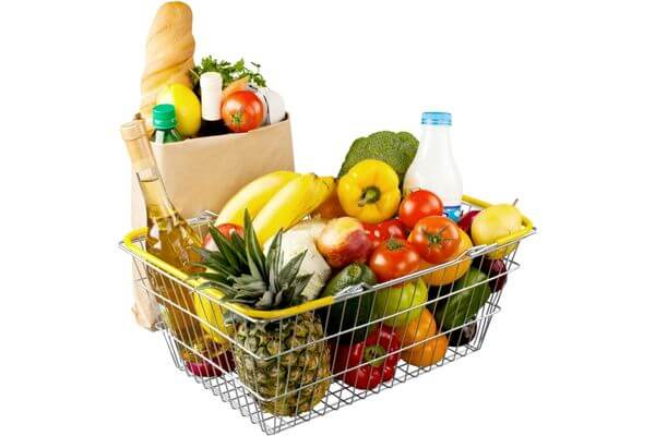 Picture of foods for budget grocery list for cheap eating