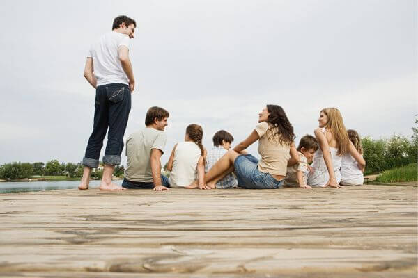 Picture of a family hanging out together