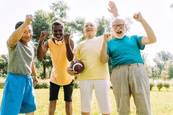 Picture of a group of guys participating in rec sports