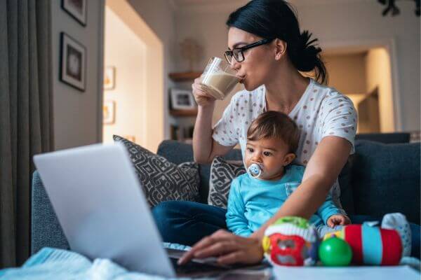 Picture of a mom working