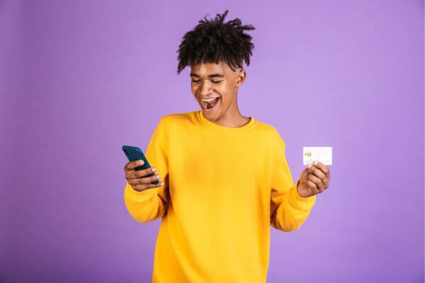 Picture of someone excited about their Cash App Boost.