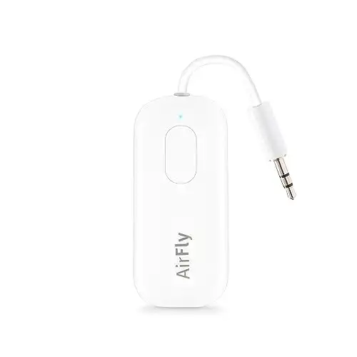 Twelve South AirFly Pro Bluetooth Wireless Audio Transmitter/ Receiver for up to 2 AirPods /Wireless Headphones; Use with any 3.5 mm Audio Jack on Airplanes, Gym Equipment, TVs, iPad/Tablets and Auto