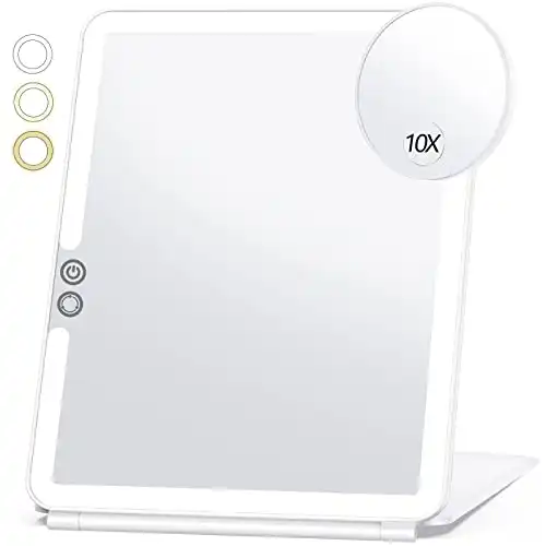 Large Makeup Mirror with Round 10X Magnifying Mirror