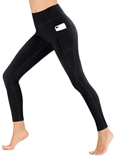 Heathyoga Women's Yoga Pants Leggings with Pockets for Women High Waist Yoga Pants with Pockets Workout Leggings Tights Black