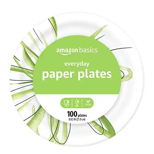 Amazon Basics Everyday Paper Plates, 100 Count