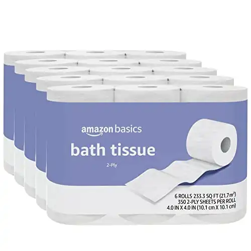 Amazon Basics 2-Ply Toilet Paper, 30 Rolls