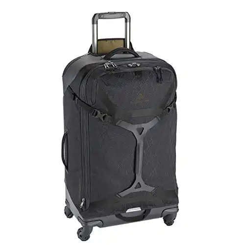 eagle creek Gear Warrior 4-Wheel 30” Durable Suitcases with Wheels Featuring Expandable Main Compartment, Lockable Zippers, and Front Compression Straps, Jet Black