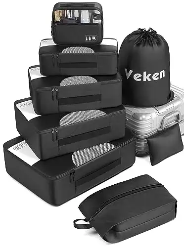 Veken 8 Set Packing Cubes for Suitcases