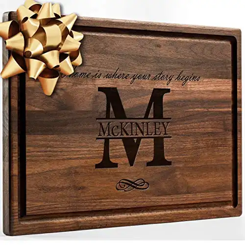Personalized Walnut Cutting Board with Coasters
