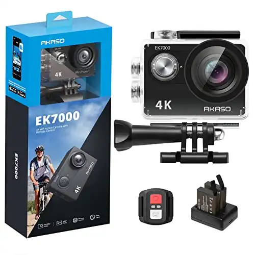 AKASO EK7000 4K30FPS 20MP Action Camera Ultra HD Underwater Camera 170 Degree Wide Angle 98FT Waterproof Camera Support External Microphone