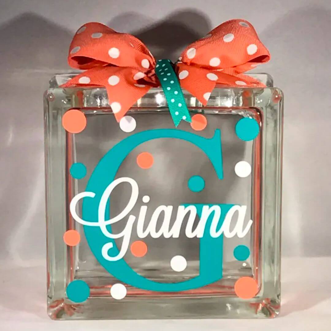 Personalized Glass Block Money Bank