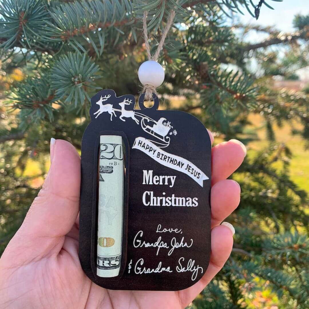Personalized Christmas Money Holder Holiday Ornament