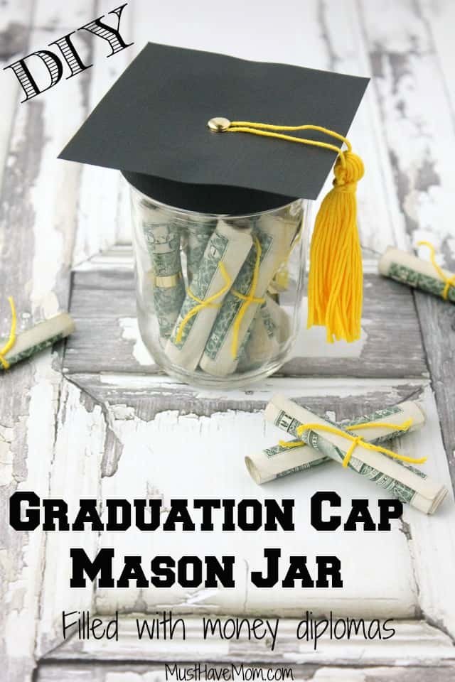 DIY Graduation Gift Idea Graduation Cap Mason Jar