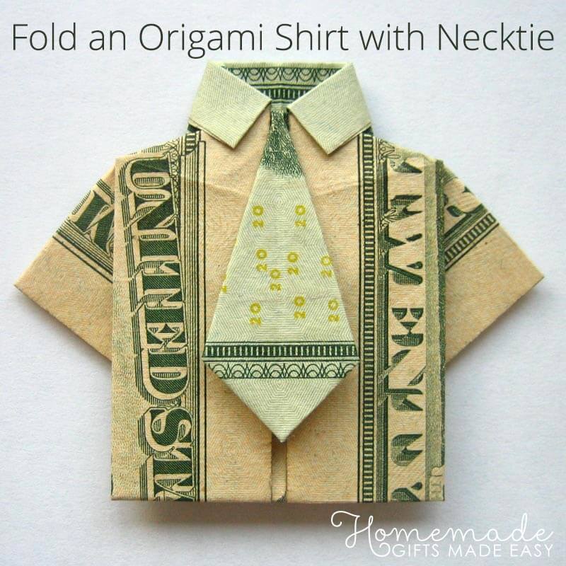 Money Origami Shirt and Tie Folding Instructions