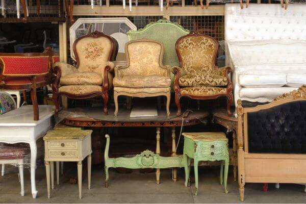 Image of furniture ready to sell as one way to earn extra money and side hustles for teachers.