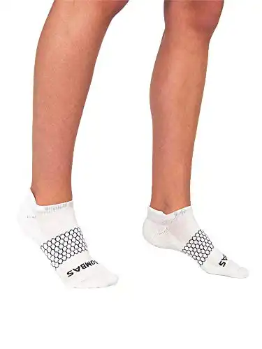 Bombas Women's Original's White Ankle Socks,Size Large