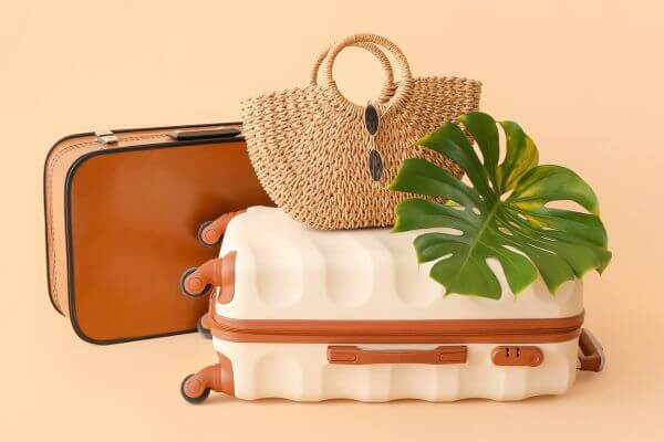 Image of  luggage, bags, and eyeglass as the travel essentials for women that must have in their trip.