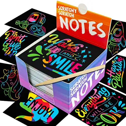 Rainbow Scratch Art Mini Notes