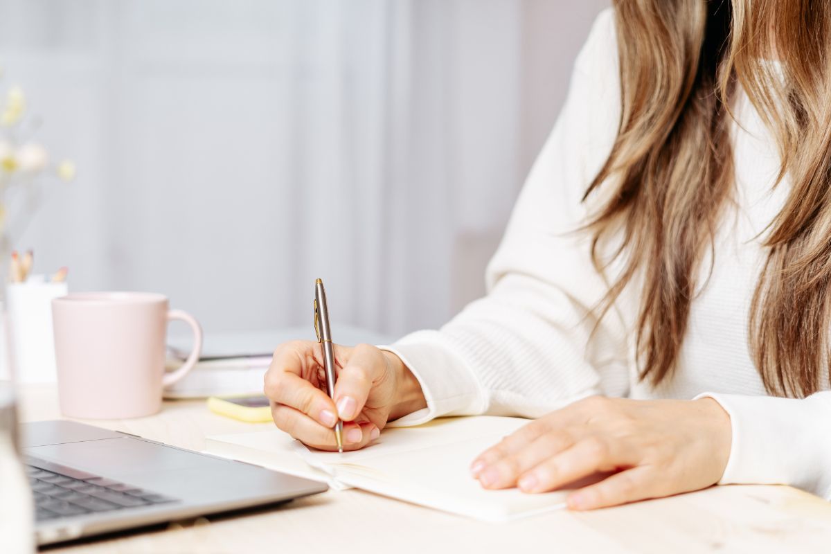 Picture of a woman budgeting.