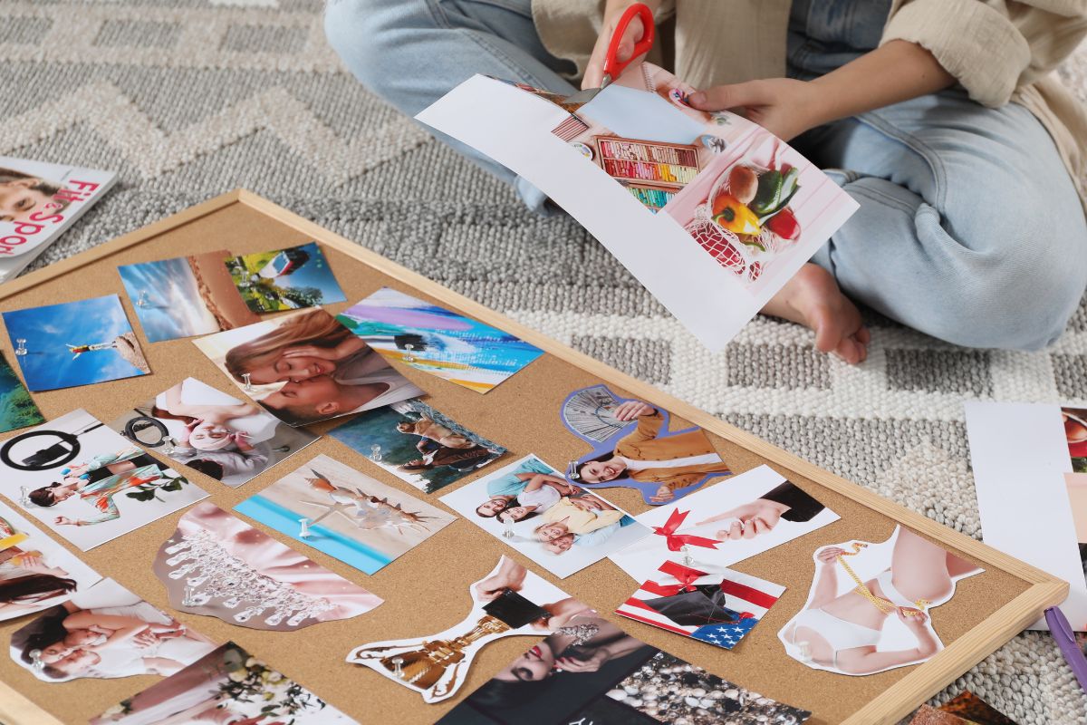 Image of someone creating a vision board.