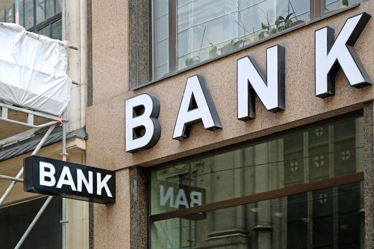 The picture shows a bank.
