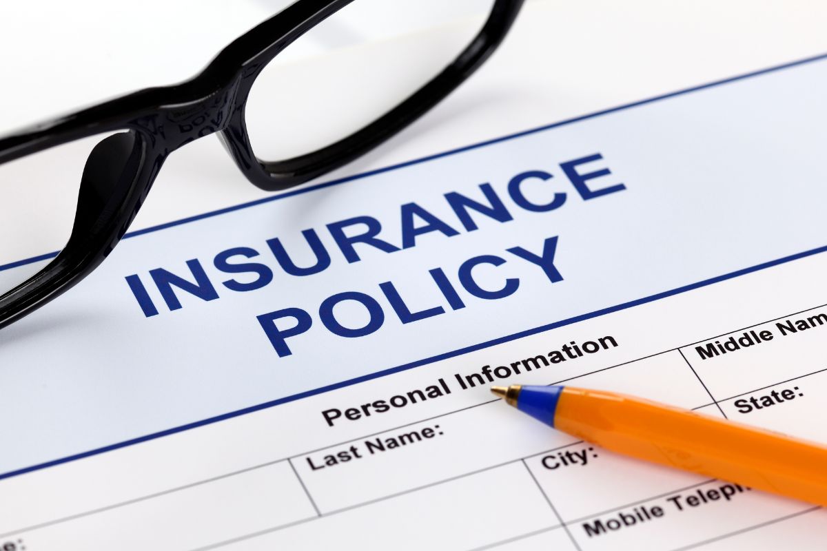 Photo of an insurance policy paper.