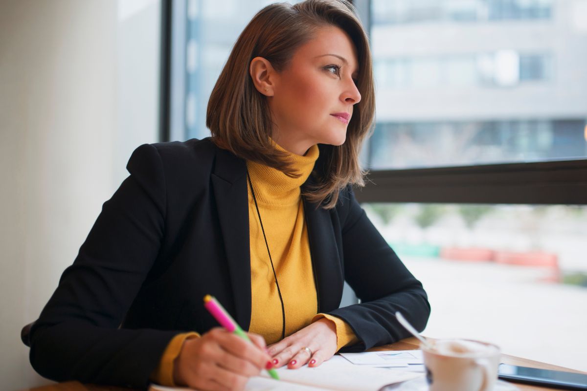 Photo of a woman finding inspiration.