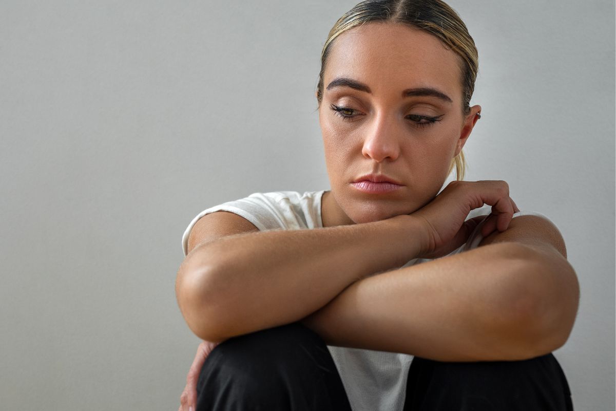Picture of a frustrated woman.
