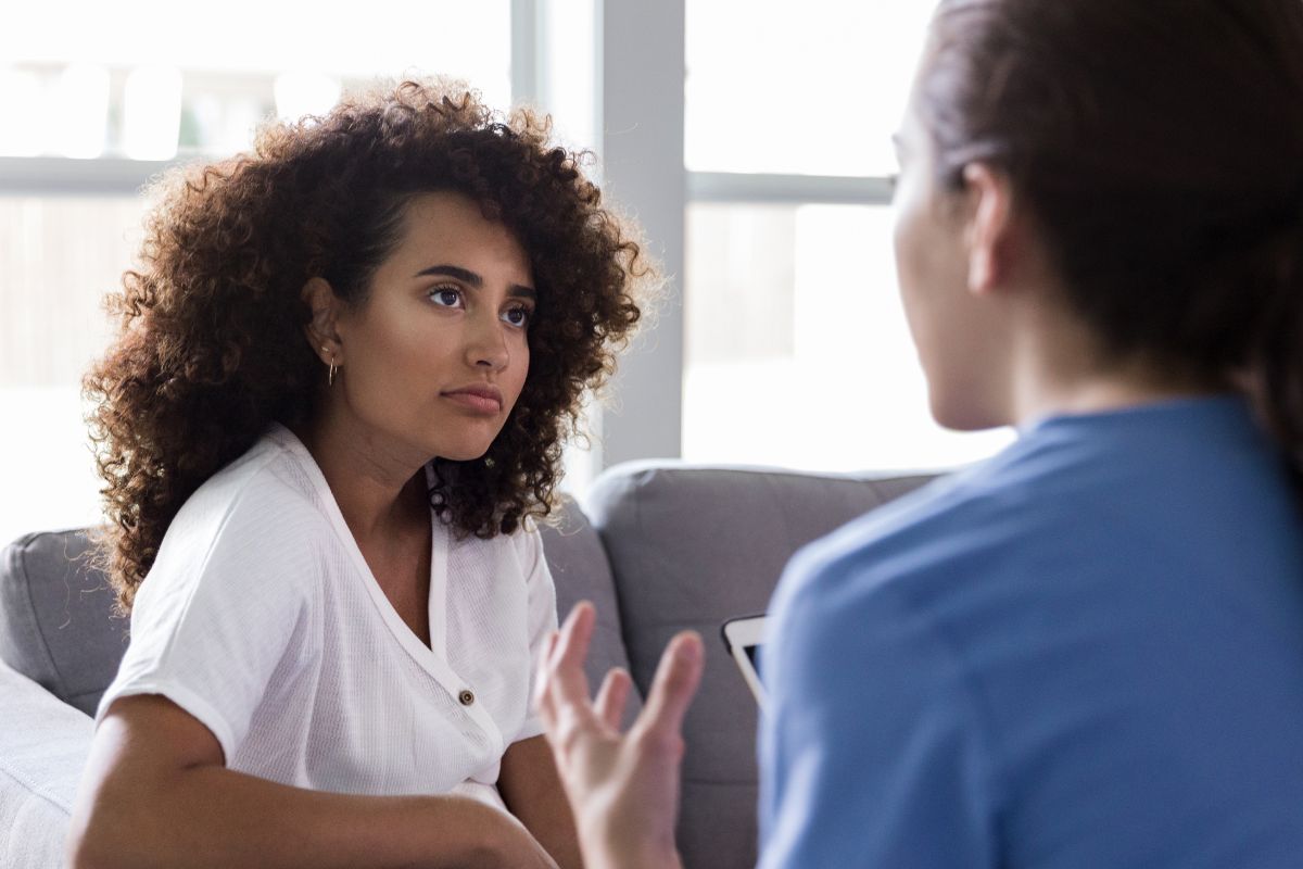 Picture of women talking about money.
